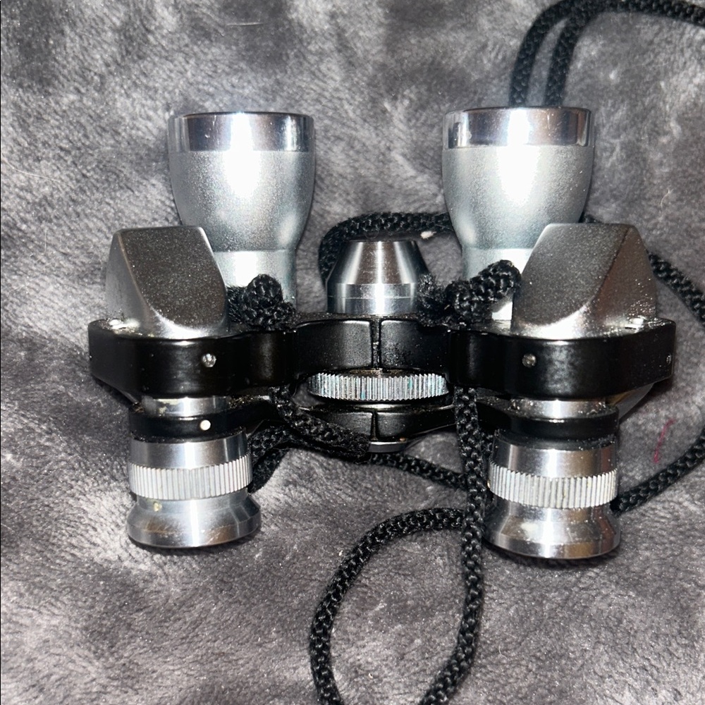 Binolux Compact Black Binoculars with Neck Strap